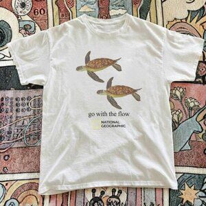White National Geographic turtle tee